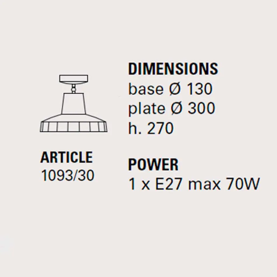 Lampa sufitowa z toskańskiej majoliki i mosiądzu, 30 cm, Rossi - Toscot Viadurini