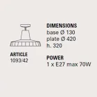Lampa sufitowa z toskańskiej majoliki i mosiądzu, 42 cm, Rossi - Toscot Viadurini