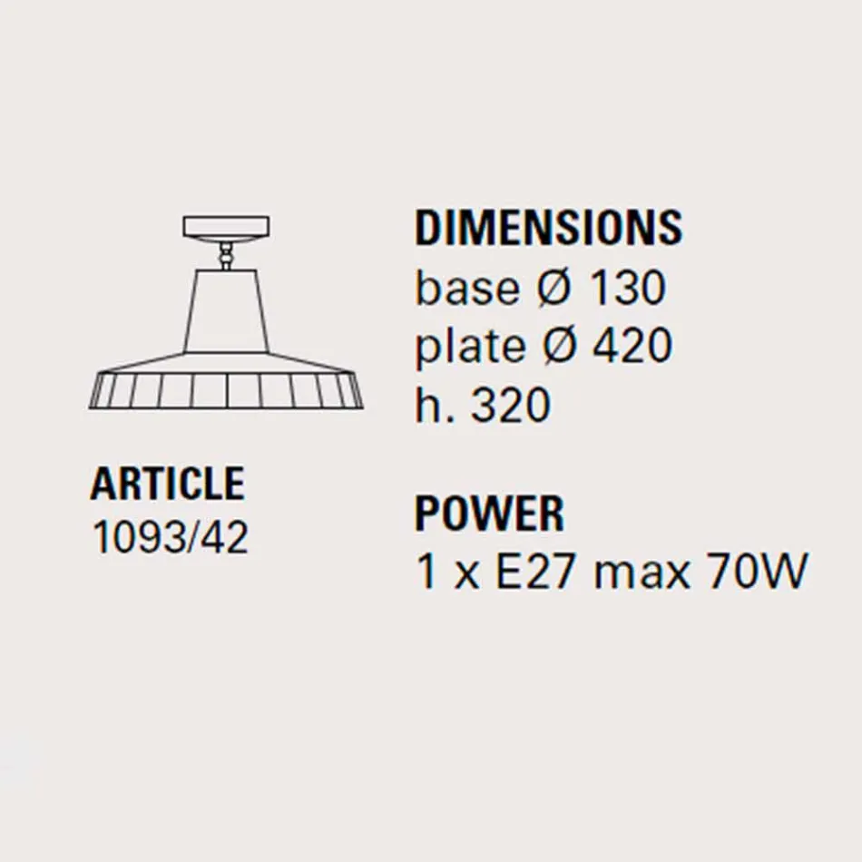 Lampa sufitowa z toskańskiej majoliki i mosiądzu, 42 cm, Rossi - Toscot Viadurini