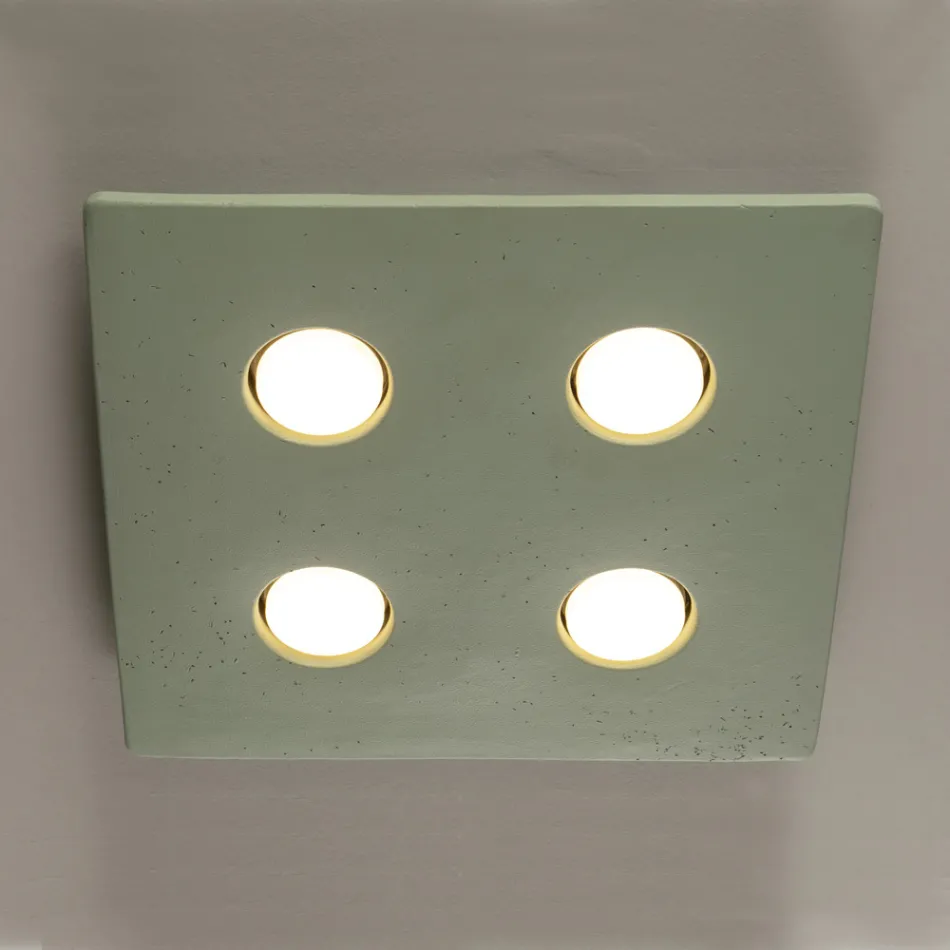 Lampa sufitowa z przeszklonej toskańskiej majoliki Made in Italy - Toscot Vivaldi Viadurini