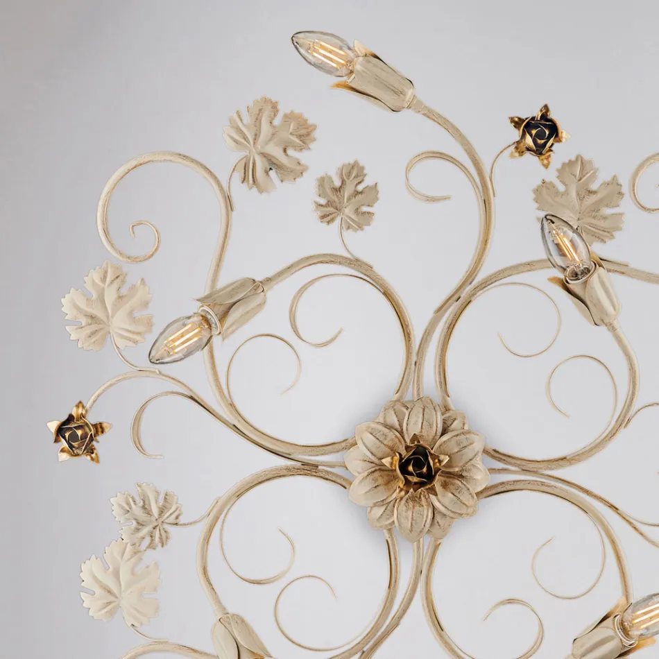 Włoska chromowana lampa sufitowa LED do nowoczesnych wnętrz – Fiore Viadurini