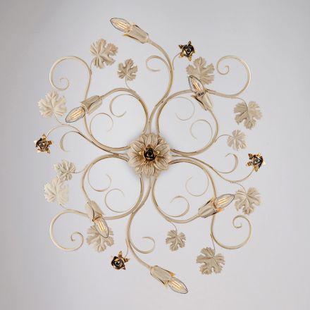 Włoska chromowana lampa sufitowa LED do nowoczesnych wnętrz – Fiore Viadurini