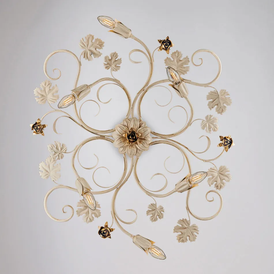 Włoska chromowana lampa sufitowa LED do nowoczesnych wnętrz – Fiore Viadurini