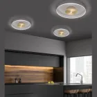 Metalowa lampa sufitowa z dyfuzorem z pleksiglasu z mikrokropkami - Nora Viadurini