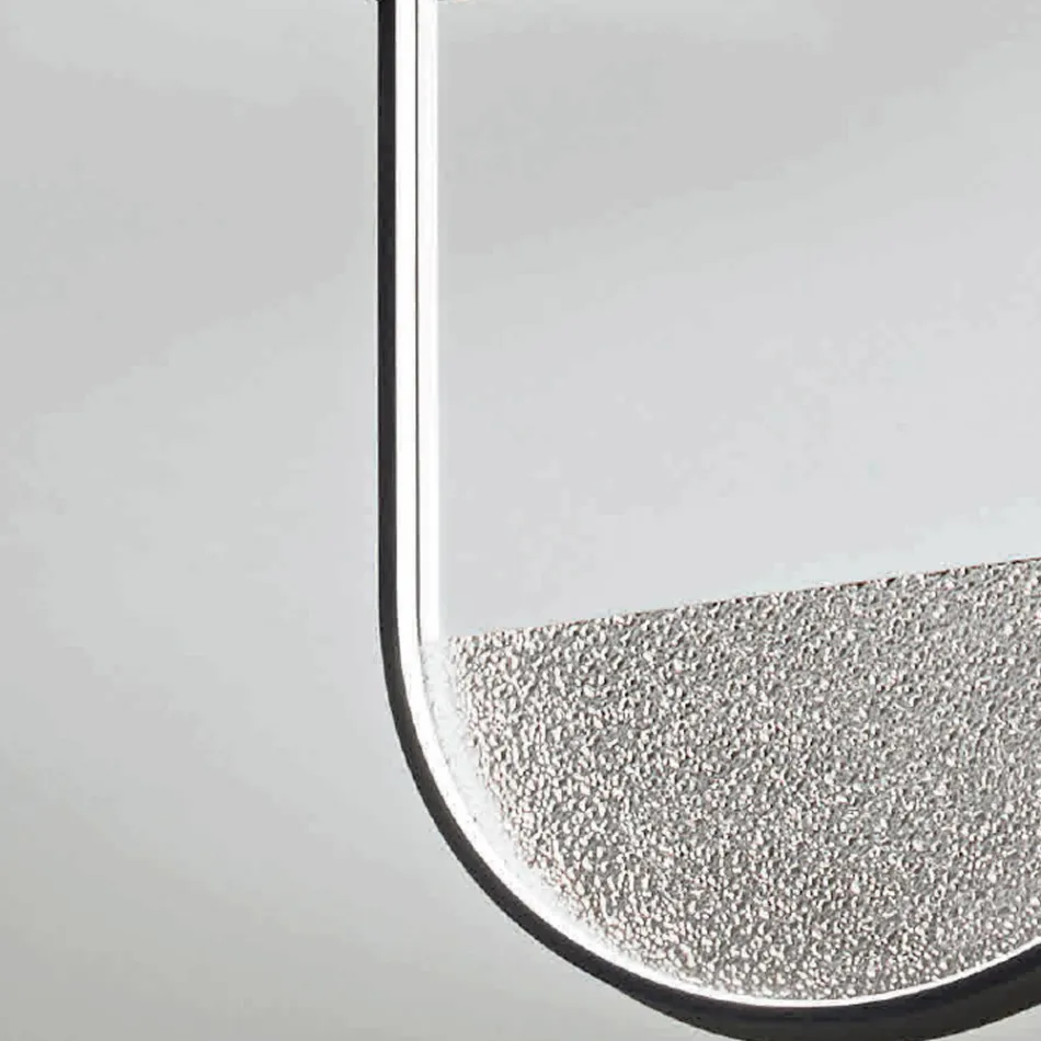 Lampa sufitowa z malowanego metalu i wyjmowanej wkładki ze szkła granulowanego - Catalpa Viadurini