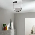 Lampa sufitowa z malowanego metalu i wyjmowanej wkładki ze szkła granulowanego - Catalpa Viadurini