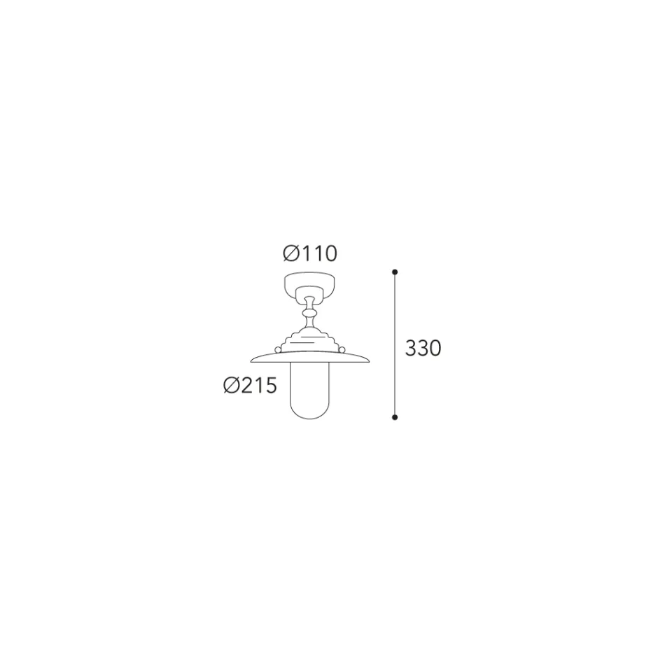 Lampa sufitowa ogrodowa w stylu vintage z mosiądzu, szkło przezroczyste IP44 - Elfico Viadurini