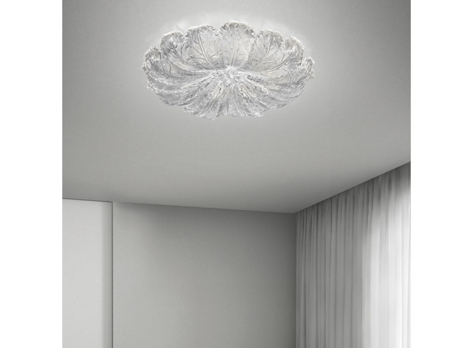 Lampa sufitowa ze szkła weneckiego i białego metalu Made in Italy - Artemide Viadurini