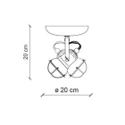 Przemysłowa lampa sufitowa 2 reflektory z żelaza i ręcznie robionej ceramiki - Loft Viadurini