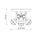 Przemysłowa lampa sufitowa 3 reflektory z żelaza i ręcznie robionej ceramiki - loft Viadurini