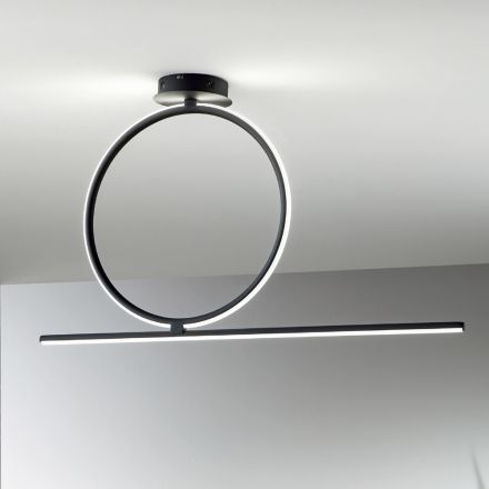 Ściemniana metalowa lampa sufitowa LED z silikonowym dyfuzorem - Marmore Viadurini