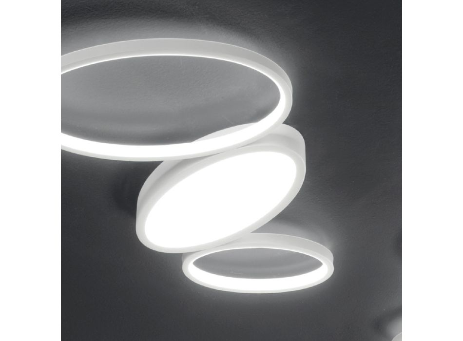 Nowoczesna ściemnialna lampa sufitowa LED z białego lub złotego metalu - Raissa Viadurini