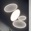 Nowoczesna ściemnialna lampa sufitowa LED z białego lub złotego metalu - Raissa