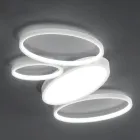 Nowoczesna ściemnialna lampa sufitowa LED z białego lub złotego metalu - Raissa Viadurini