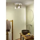 Okrągła lampa sufitowa 3 reflektory z mosiądzu i ręcznie malowanej ceramiki - Savona Viadurini