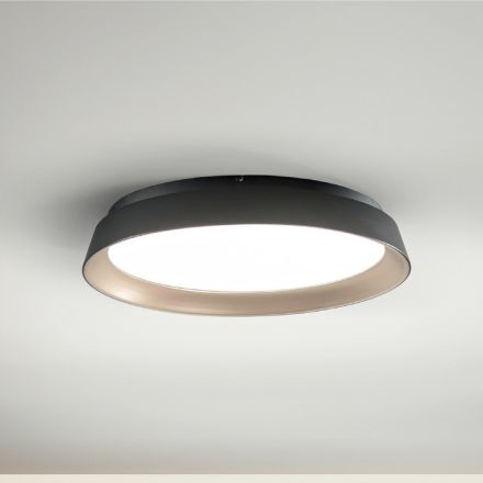 Okrągła Lampa Sufitowa LED w Czarno-Złotym Metalowym Nowoczesnym Designie - Rondola Viadurini