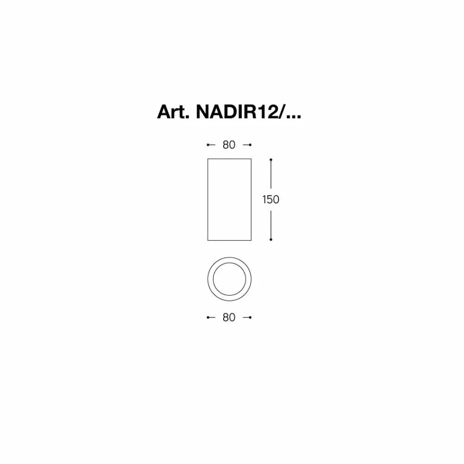 Okrągły tynk cementowo suficie lub Nadir 12 Aldo Bernardi Viadurini