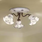 Lampa sufitowa Vintage Artisan z żelaza i ręcznie zdobionej ceramiki - Chieti Viadurini