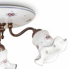 Lampa sufitowa Vintage Artisan z żelaza i ręcznie zdobionej ceramiki - Chieti Viadurini