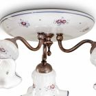 Lampa sufitowa Vintage Artisan z żelaza i ręcznie zdobionej ceramiki - Chieti Viadurini
