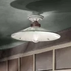Lampa sufitowa Vintage z ceramiki i ręcznie wykonanego żelaza w 3 rozmiarach - Asti Viadurini