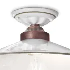 Lampa sufitowa Vintage z ceramiki i ręcznie robione żelazo w 3 rozmiarach - Asti Viadurini