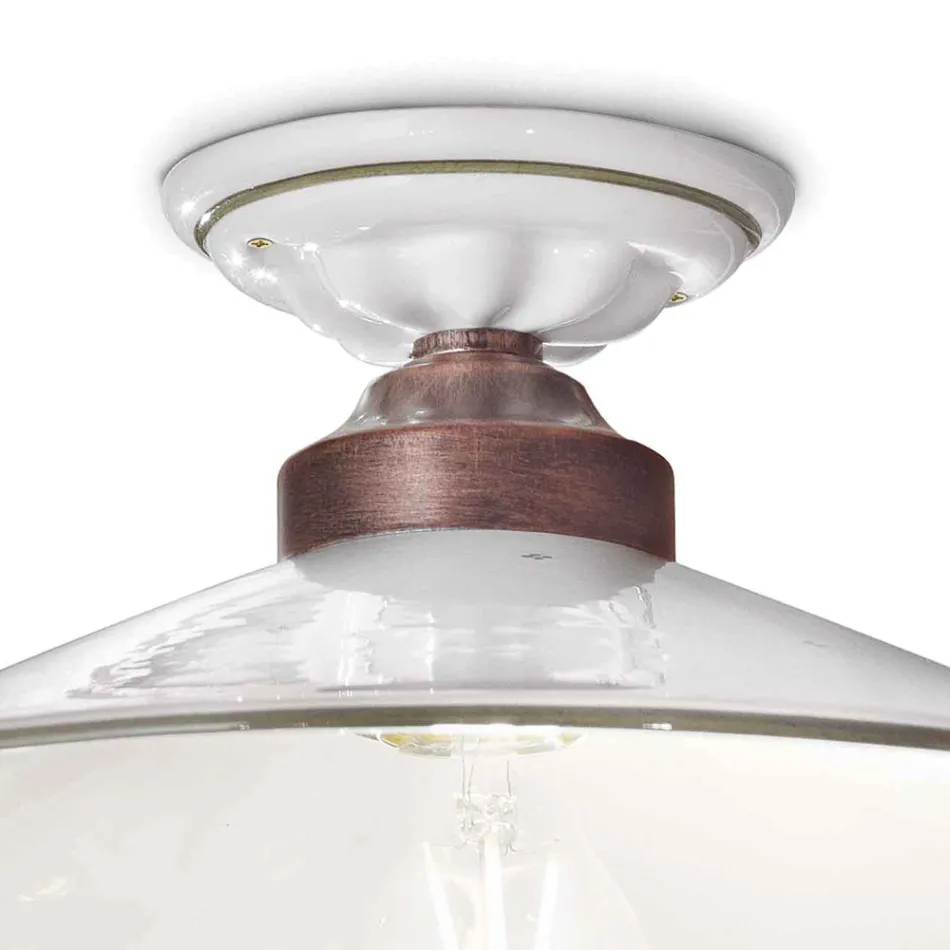 Lampa sufitowa Vintage z ceramiki i ręcznie robione żelazo w 3 rozmiarach - Asti Viadurini
