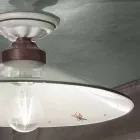 Lampa sufitowa Vintage z ceramiki i ręcznie wykonanego żelaza w 3 rozmiarach - Asti Viadurini