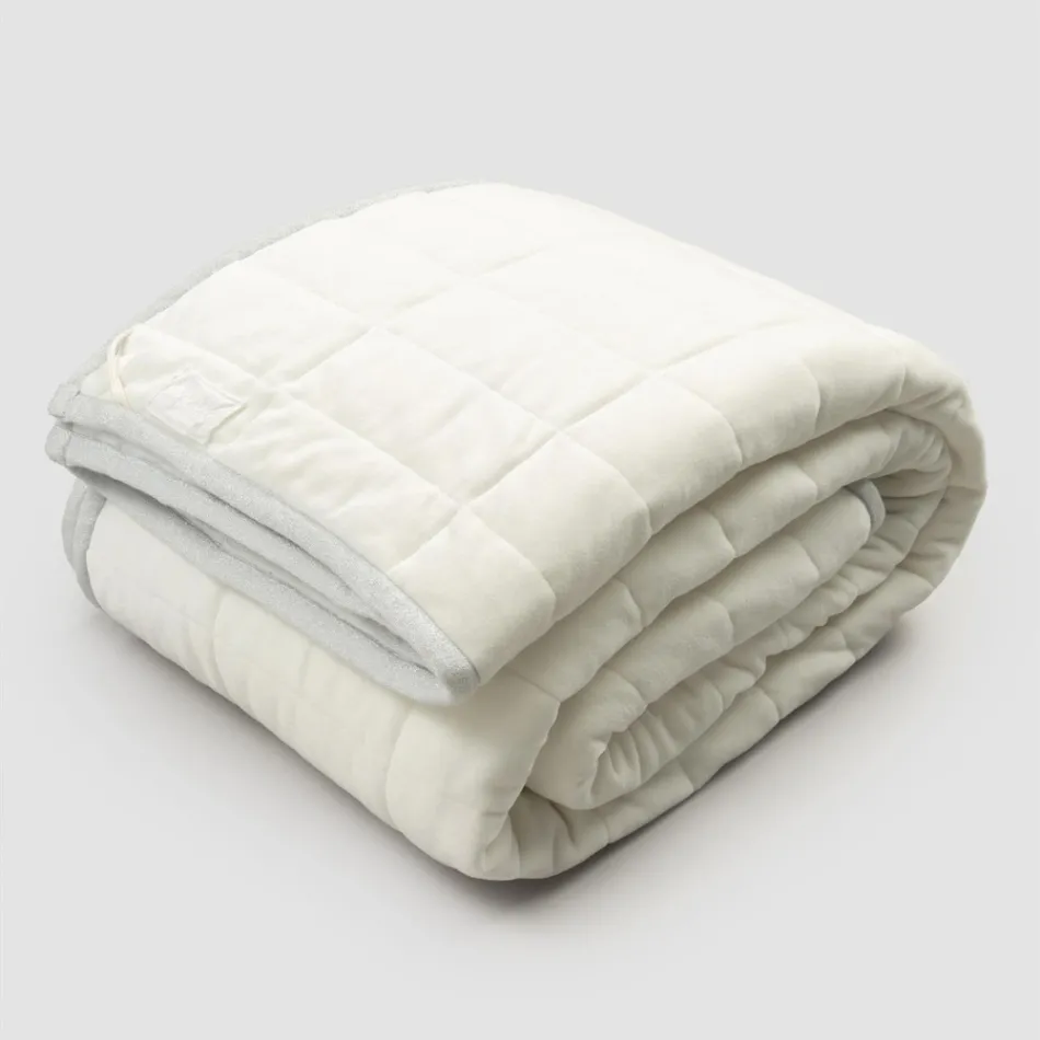 Krata z satyny bawełnianej i szenilu z lureksem, kredą lub obramowaniem retro - Tortoro Viadurini