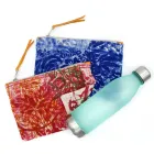 Artystyczna, ręcznie drukowana kopertówka, unikalny kawałek bawełny, 2 sztuki - Viadurini marki Marchi Viadurini