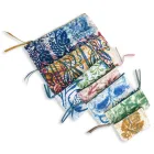 Artystyczna, ręcznie drukowana kopertówka, unikalny kawałek bawełny, 2 sztuki - Viadurini firmy Marchi Viadurini