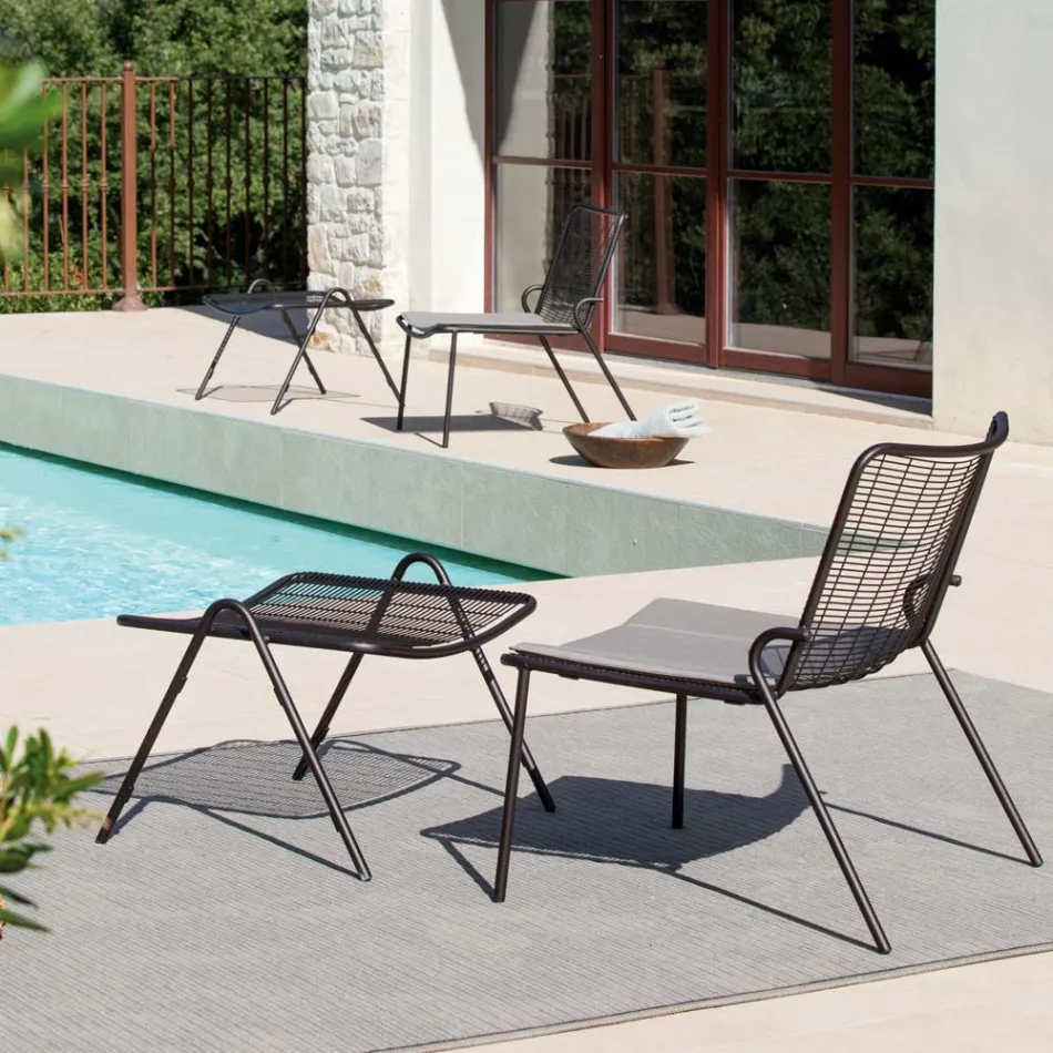 Podnóżek ogrodowy z konstrukcją ze stali ocynkowanej Made in Italy - Elvia Viadurini