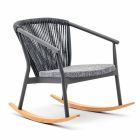 Fotel bujany na zewnątrz z litego drewna i tkaniny - Smart by Varaschin Viadurini