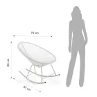 Metalowy fotel bujany do użytku wewnątrz i na zewnątrz - Elio Viadurini