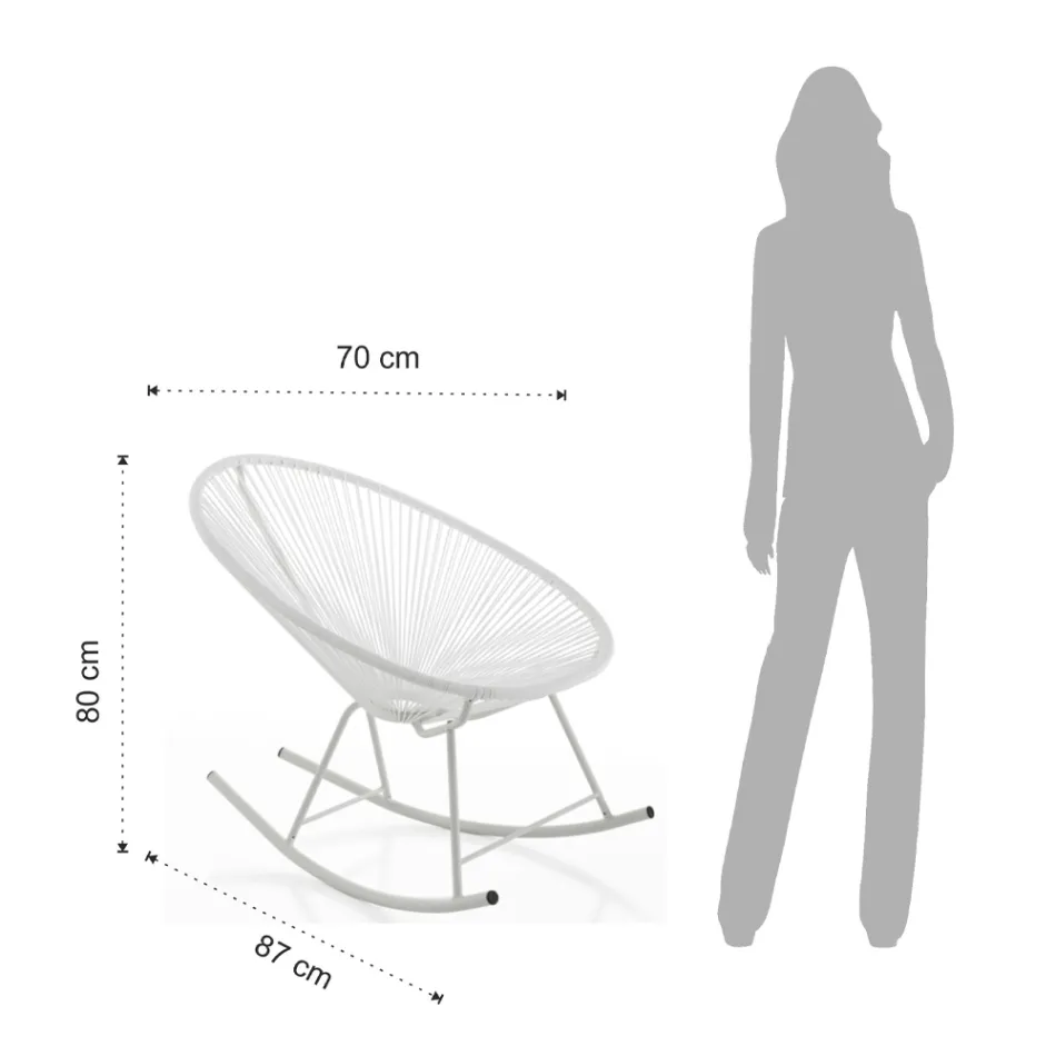 Metalowy fotel bujany do użytku wewnątrz i na zewnątrz - Elio Viadurini