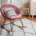 Tapicerowany fotel bujany z efektem aksamitu Skandynawski design - Pippy Viadurini