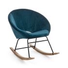 Tapicerowany fotel bujany z efektem aksamitu Skandynawski design - Pippy Viadurini