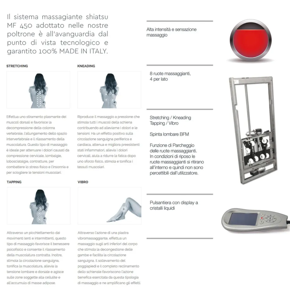 Dwusilnikowy fotel podnoszony z masażem shiatsu wyprodukowany we Włoszech Bria Viadurini