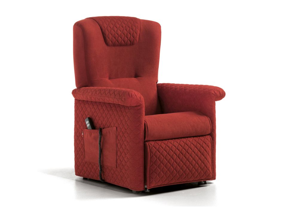 Krzesło podnoszone z 2 silnikami i funkcjami podnoszenia/relaksu/łóżka Made in Italy - Giorgia Viadurini