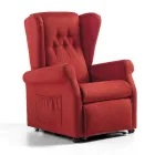 Podnoszony fotel materiałowy z funkcją podnoszenia, relaksu i łóżka - Romina Viadurini