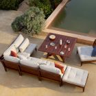 Narożny fotel ogrodowy z polerowanego mahoniu Made in Italy - Balin Viadurini
