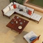 Narożny fotel ogrodowy z polerowanego mahoniu Made in Italy - Balin Viadurini