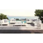 Prawy narożny fotel ogrodowy z aluminium i pasami Made in Italy - Juliediv Viadurini