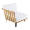 Prawy narożny fotel ogrodowy z drewna tekowego z liną lub bez Made in Italy - Taranee