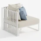 Lewy narożny fotel ogrodowy z aluminium i pasami Made in Italy - Juliediv Viadurini