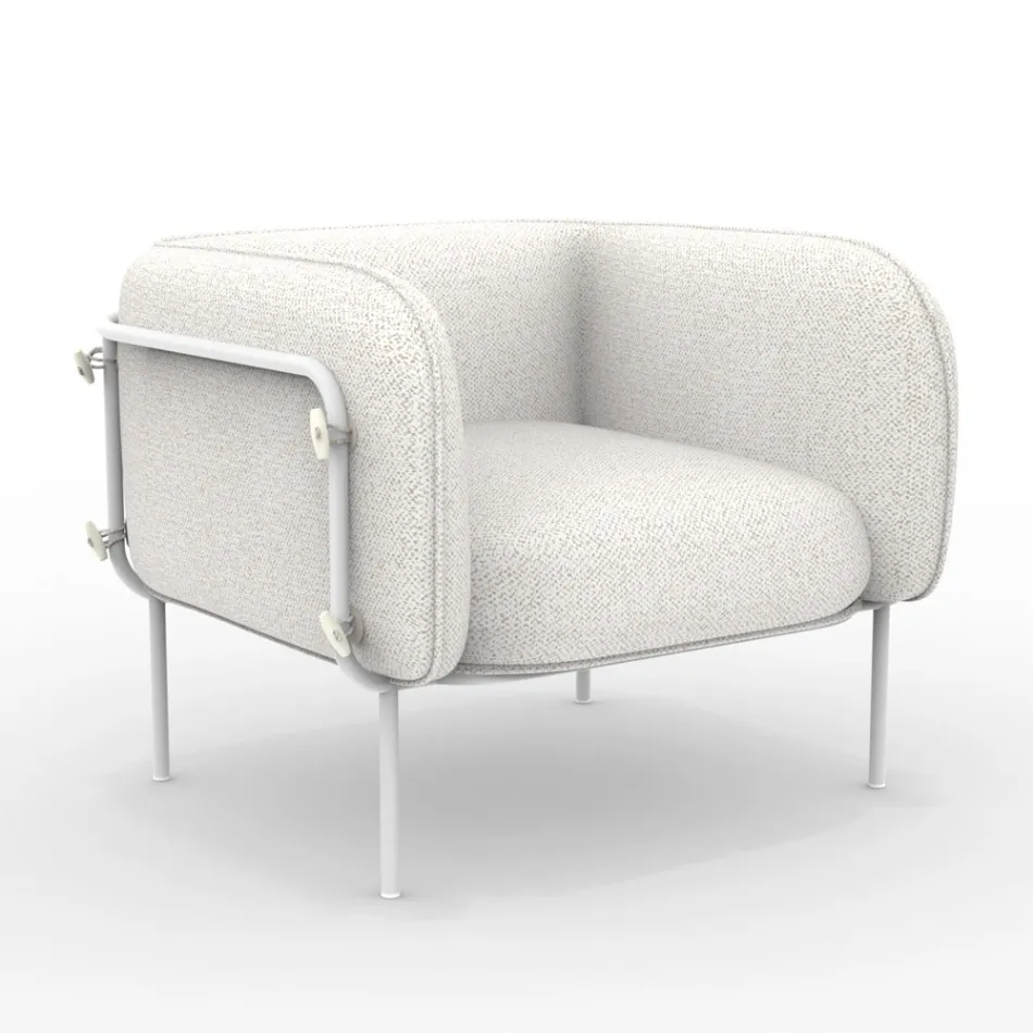 Niski fotel ogrodowy z wyściełanym siedziskiem Made in Italy - Sadzarka Viadurini