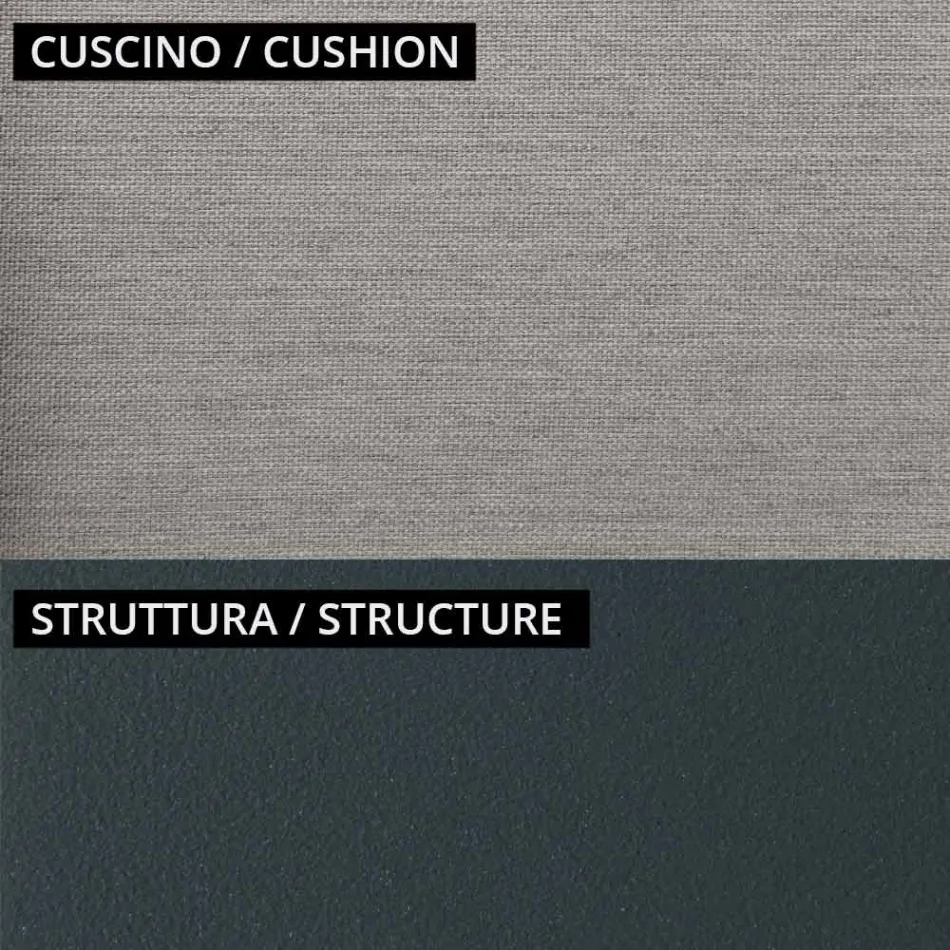 Niski fotel ogrodowy z metalu i poduszki Made in Italy - Fontana Viadurini