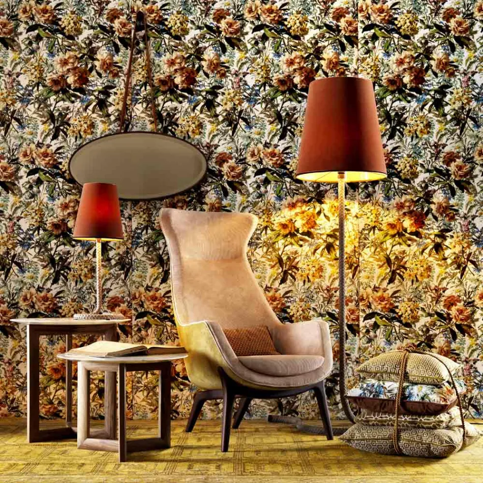 Fotel tapicerowany z tkaniny design Grilli Wilde made in Italy Viadurini