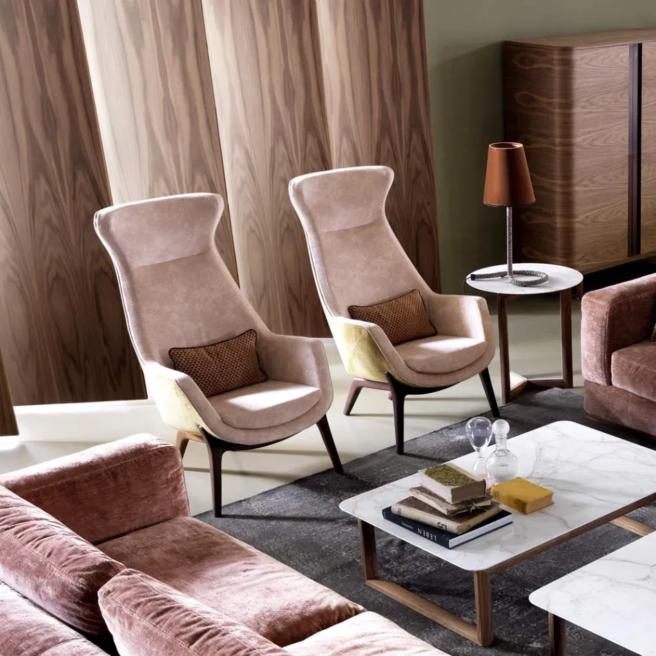 Fotel tapicerowany z tkaniny design Grilli Wilde made in Italy Viadurini