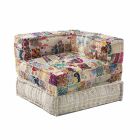 Fotel szezlong o etnicznym designie z bawełnianej mozaiki, do salonu - włókno Viadurini